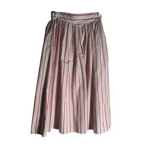 Vintage Sandra Ingrish striped red/white mid skirt Sz Medium